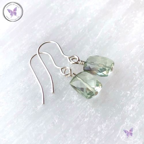 Faceted Prasiolite Earrings